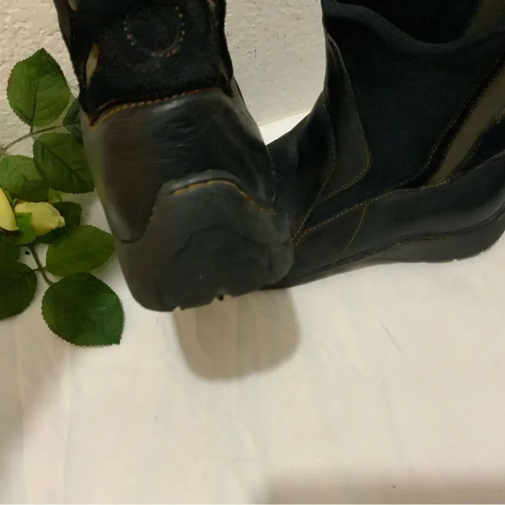 Dunham Black Leather Casual Pull On Driving Boots Shoes Women's 10 B